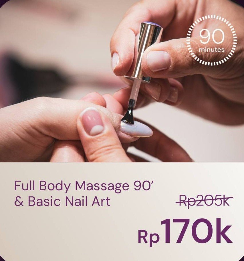 Full Body Massage 90 dan Basic Nail Art